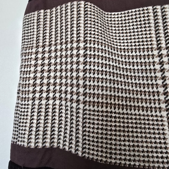 Vintage Etcetera Velvet Plaid Houndstooth Mini Skirt Size 6 - Picture 6 of 7